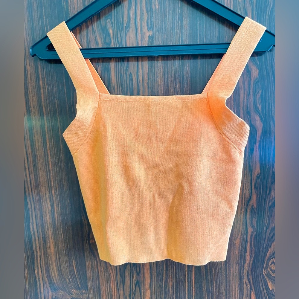 Orange rib tank top